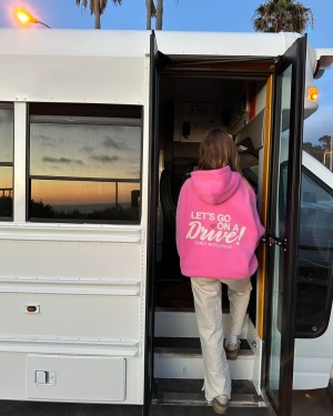 Dandy Let's Go on a Drive Oversized Lux Hoodies Pink | USA EM2-94169E33